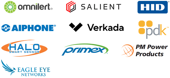 Omnilert, Salient Systems, Aiphone, Verkada, HALO Smart Sensor, ProdataKey, HID Global, Primex, PM Power Products, Eagle Eye Networks
