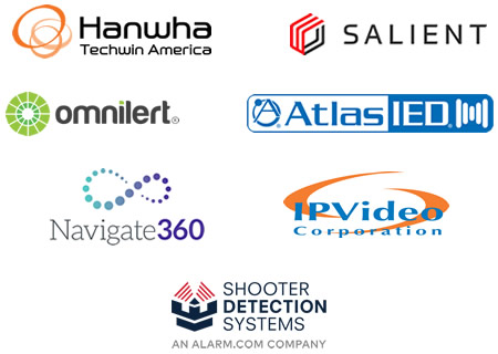 Hanwha Techwin America, Salient, Omnilert, AtlasIED, Navigate360, IPVideo, Shooter Detection Systems
