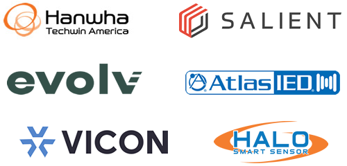 Hanwha Techwin America, Salient Systems, Evolv Technology, AtlasIED, Vicon, HALO Smart Sensor