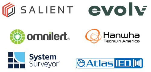 Salient Systems, Evolv Technology, Omnilert, Hanwha Techwin America, System Surveyor, AtlasIED