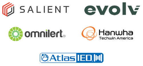Salient Systems, Evolv Technology, Omnilert, Hanwha Techwin America, AtlasIED
