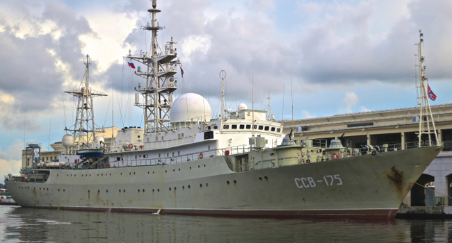 Russian Spy Ship Docks in Old Havana