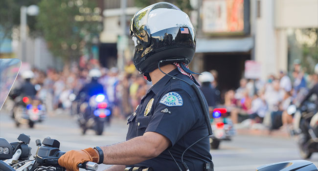police officer on motorcycle