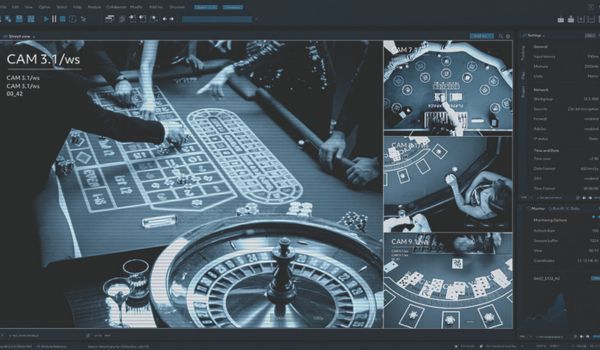 Screen showing various security camera angles