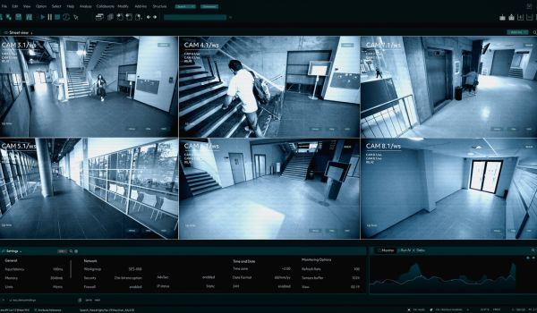 Multiple camera angles of campus buildings