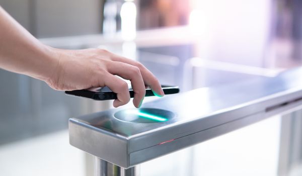 Person scanning cellphone