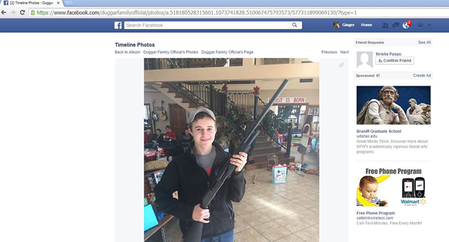 Gun Photo Posted on Facebook Causes Controversy