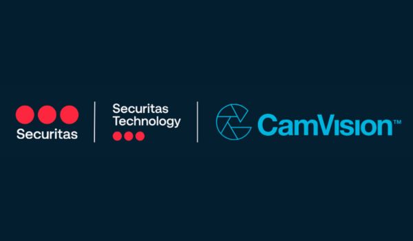 Securitas and CamVision logos on blue background