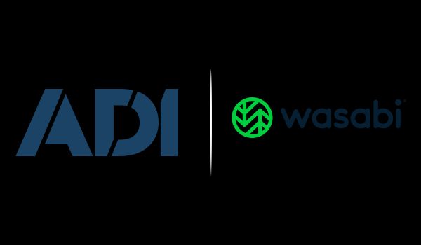 ADI and Wasabi logos on a black background