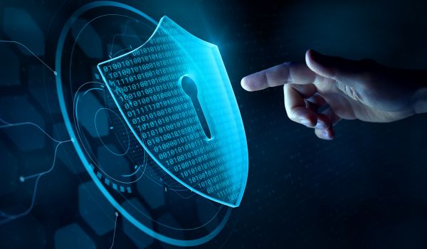 Graphic of a lock with a hand reaching toward it