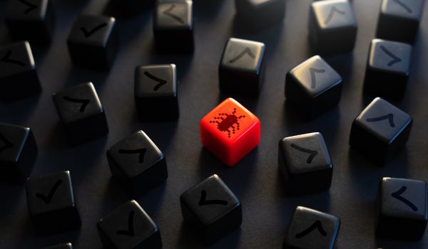 Debugging, testing and code review concept image
