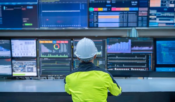Engineer working at control room