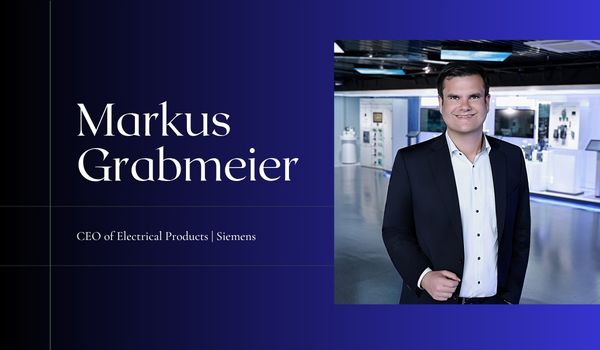 Headshot of Markus Grabmeier with text on purple background