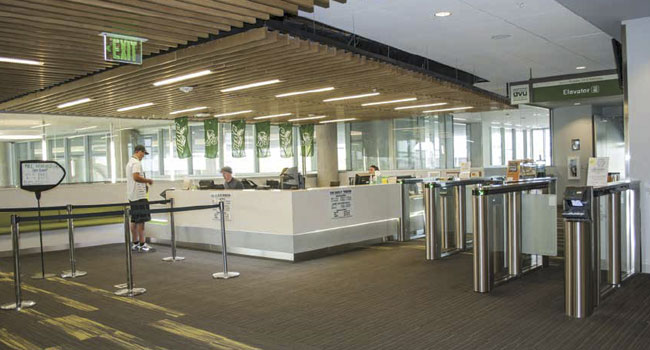 Sophisticated Entrance - Access system deployed to stop tailgating at university student life center