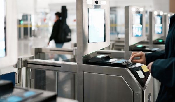 Person scanning into airport