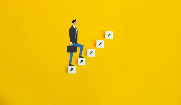 Business Career Development, Job Promotion, Higher Salary Grade Concept Image