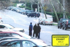 A government surveillance photo of the "Newburgh Four" casing a potential bombing site. 